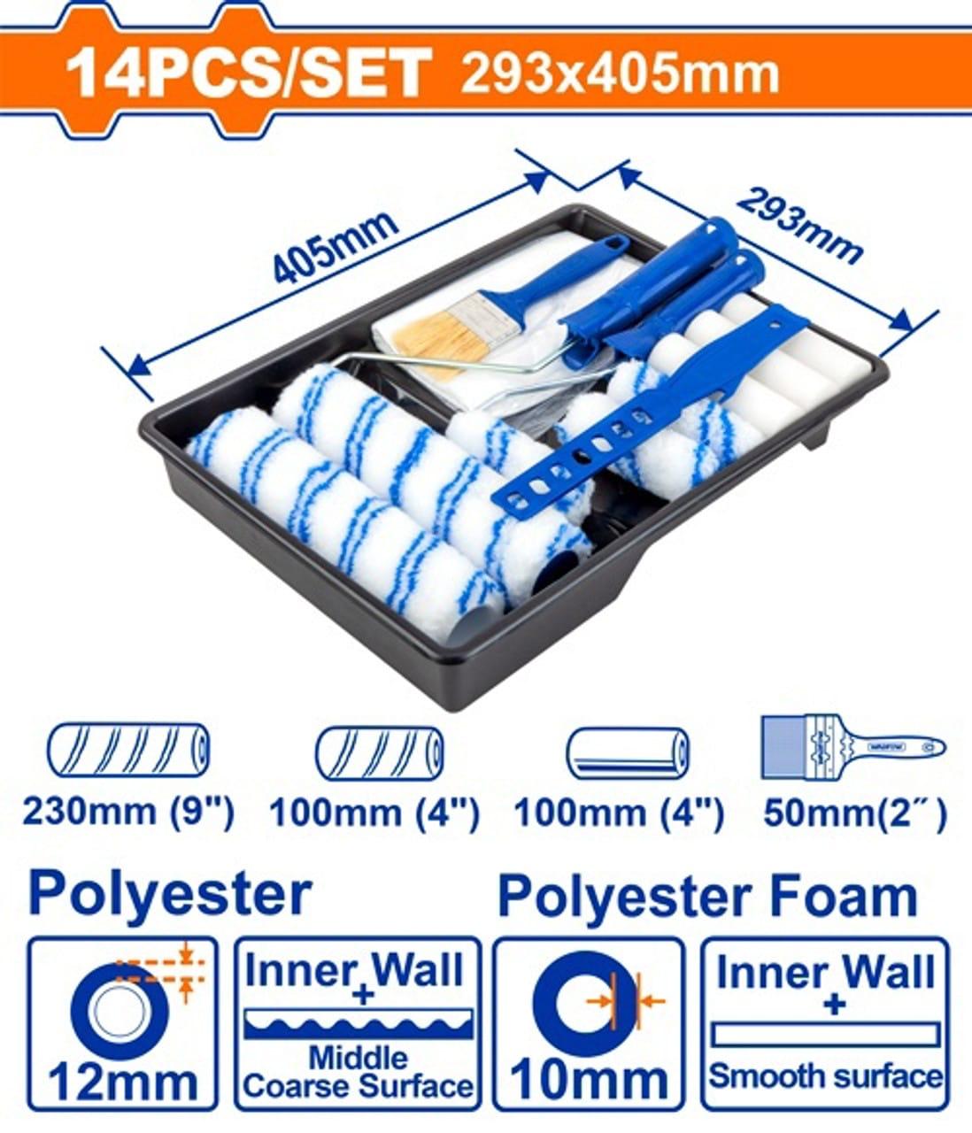 ROLLER BRUSH 14IN1 KIT WADFOW WCB3H13 WITH TRAY