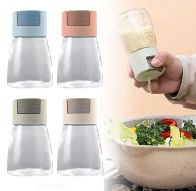 Bouteille de Contrôle du Sel en Verre Transparent, Étanche à l'Air, Accessoire de Cuisine Domestique de 0.5g, 1 Pièce