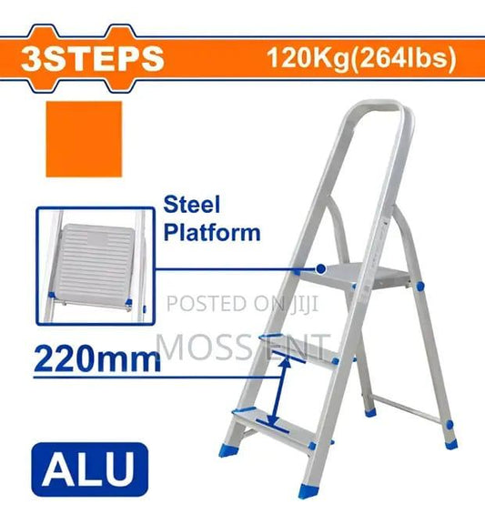 WADFOW ALUMINUM LADDER 3 STEPS 120KG WLD3H03