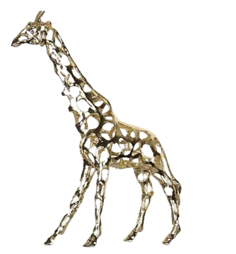 Sculpture Girafe Creuse Courtney en Nickel Gold